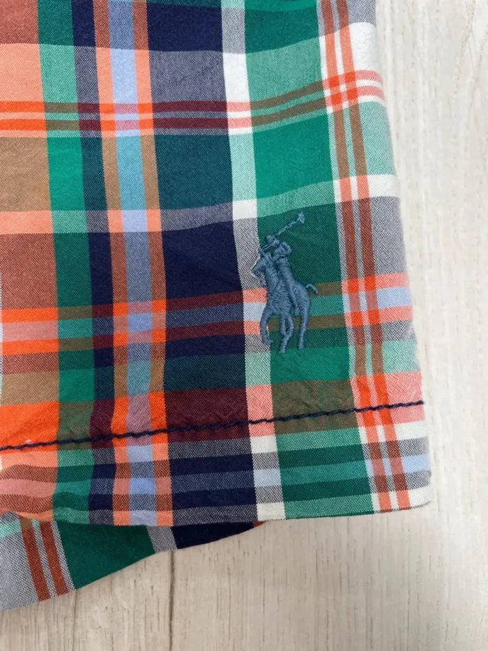 Polo Ralph Lauren vintage Checkered Plaid Mens L Swim Trunks Board Shorts - photo numéro 3