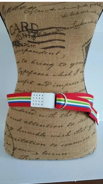 Ceinture bandes rouge bleu blanc vert jaune mixte