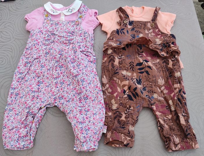 Lot de 2 salopettes 6 mois