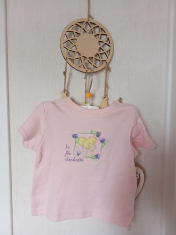 Tee shirt bébé fille Disney 6 mois, rose la fée clochette