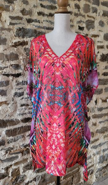 Tunique de plage style poncho sans manches rose fushia H&M Taille 34/36