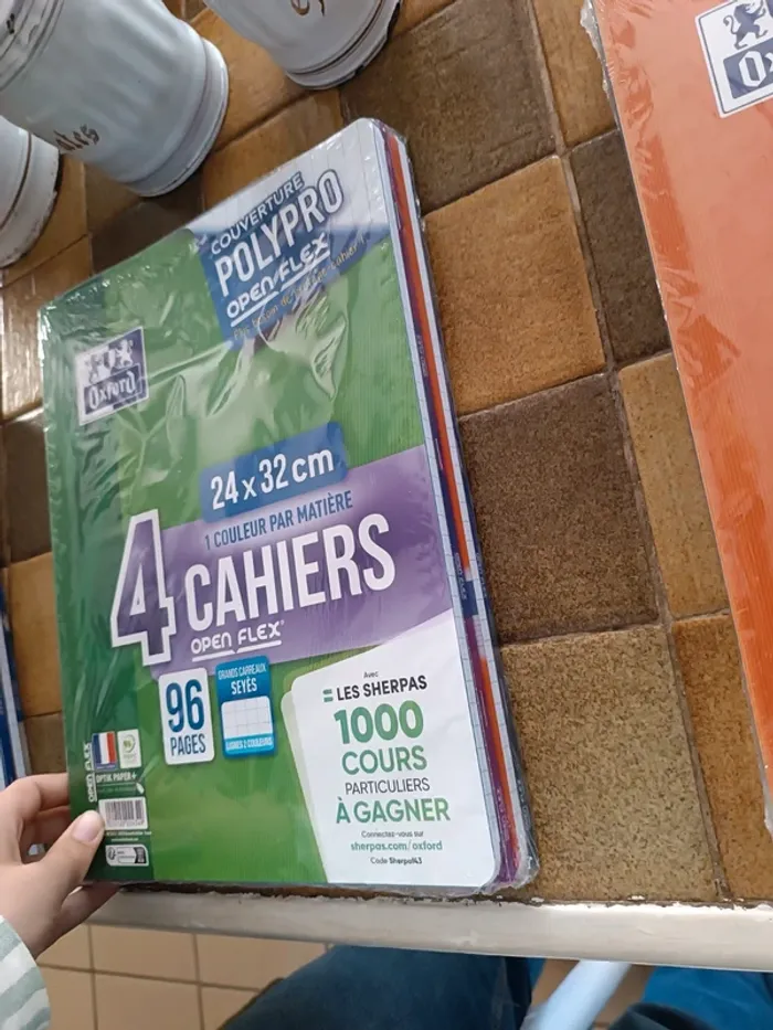 Lot de 4 cahiers Oxford polypro Open Flex 24 x 32 cm 96 pages grands carreaux neuf avec emballage - photo numéro 2