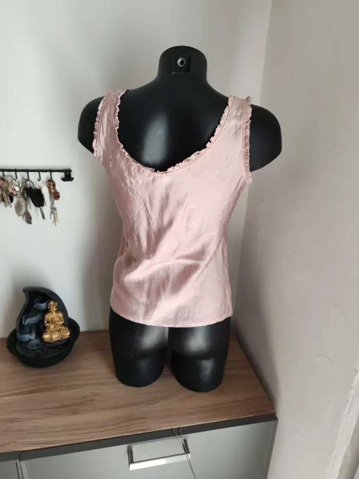 Haut de pyjama effet satin taille 38 - photo numéro 3