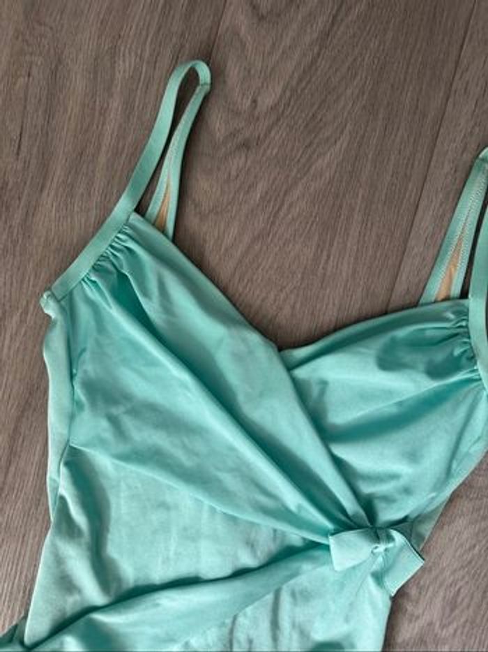 Maillot de bain une pièce bleu turquoise satiné Aquasuit La Perla T44 XXL - photo numéro 2