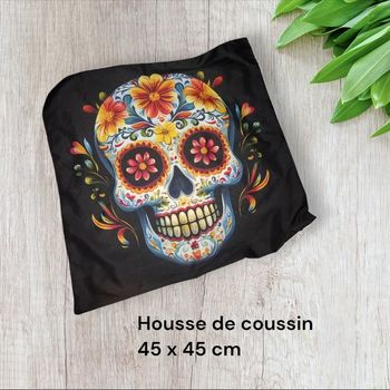 Housse de coussin gothique tête de mort