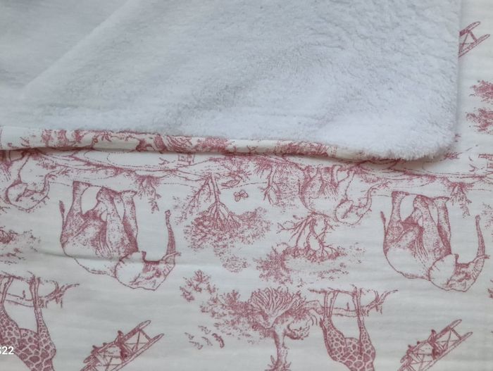 Couverture bebe safari 90x90 rose - photo numéro 2