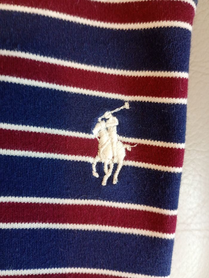 Polo Ralph Lauren rayé bleu marine – Taille M (taille petit) - photo numéro 2