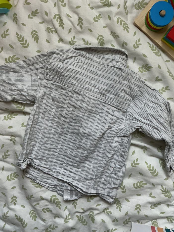 chemise manches longues blanc rayé paillettes argent 12 mois kimbaloo - photo numéro 7