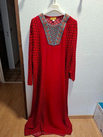 Jolie robe djellaba femme rouge Seema XXL neuve