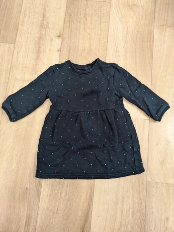 Robe manches longues Marine et doré 18 Mois