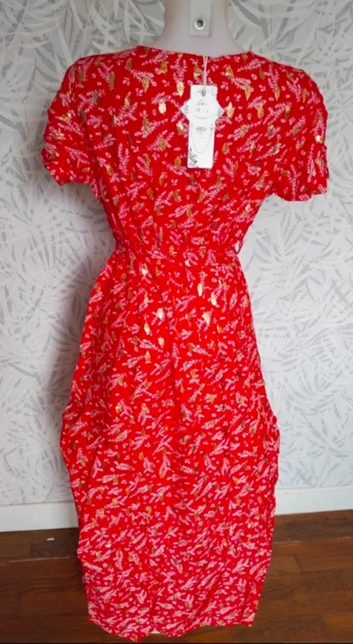 Superbe robe longue femme été avec dorures neuve taille S M 36 38 40 - photo numéro 8