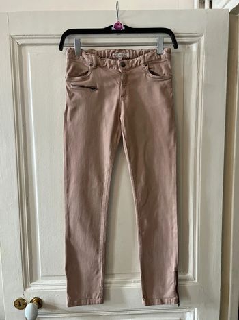 Jean slim vieux rose avec zips sur jambes 12 ans - Bonpoint