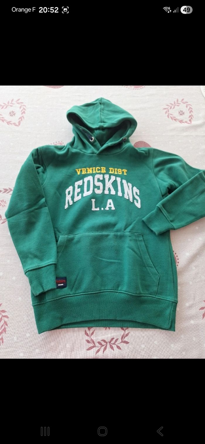 Pull capuche Redskins 10 ans