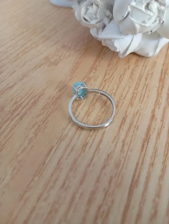 Solde 💝 Larimar bague ajustable en pierres naturelles Lithothérapie - photo numéro 3