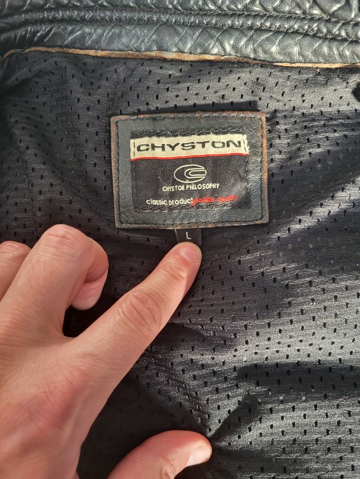 Blouson cuir Chyston café racer biker homme cuir mouton Noir Vieilli taille Ln - photo numéro 6