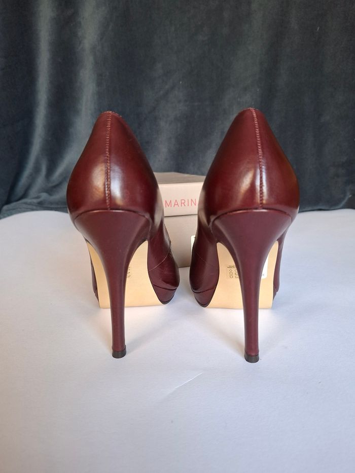 Escarpins San Marina cuir bordeaux – T38 – Neufs - photo numéro 5