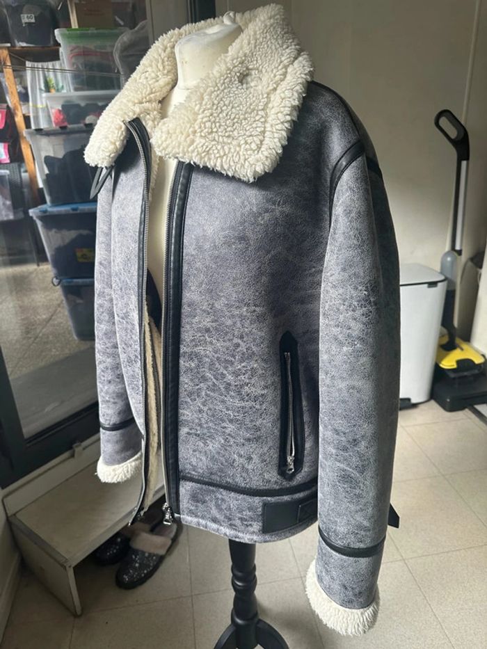 Veste bomber bombardier gris - Zara - photo numéro 2