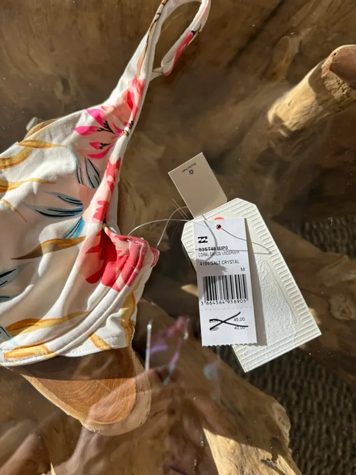 Haut de maillot de bain Billabong blanc fleur - photo numéro 4