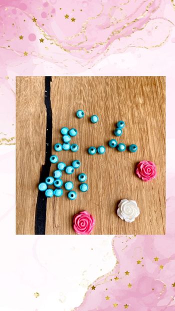 Loisirs créatifs lot de perles bleues turquoises 4 millimètres