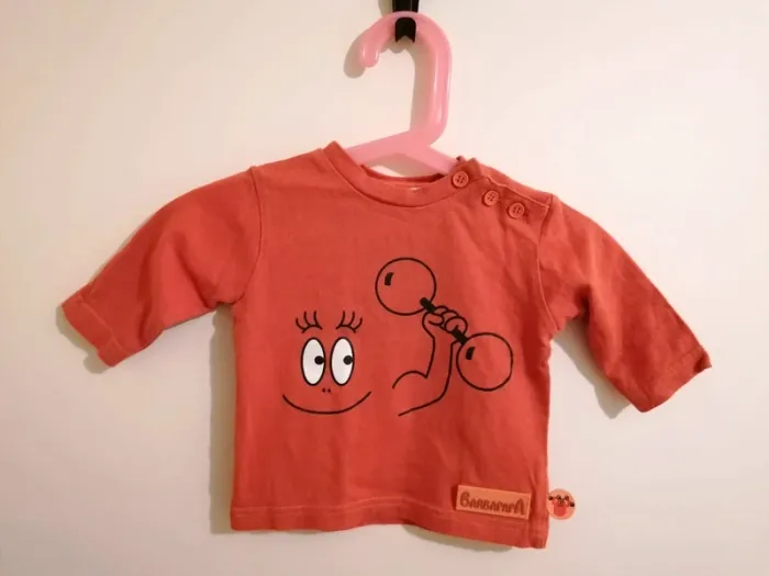 Lot tee-shirt garçon manches longues 3 mois orchestra et barbapapa - photo numéro 2
