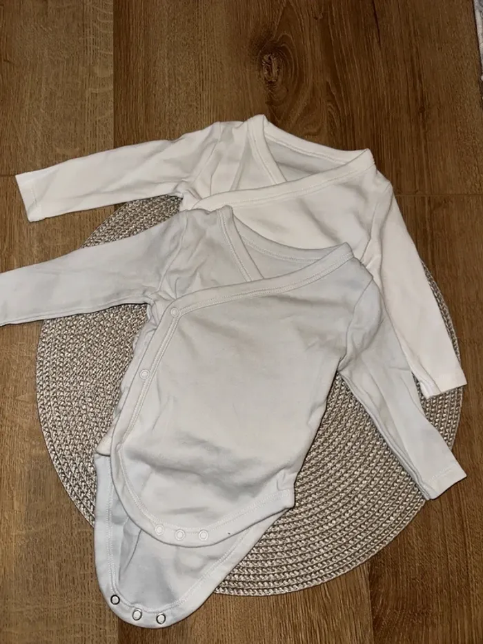 Lot de 2 bodies blanc 100% coton