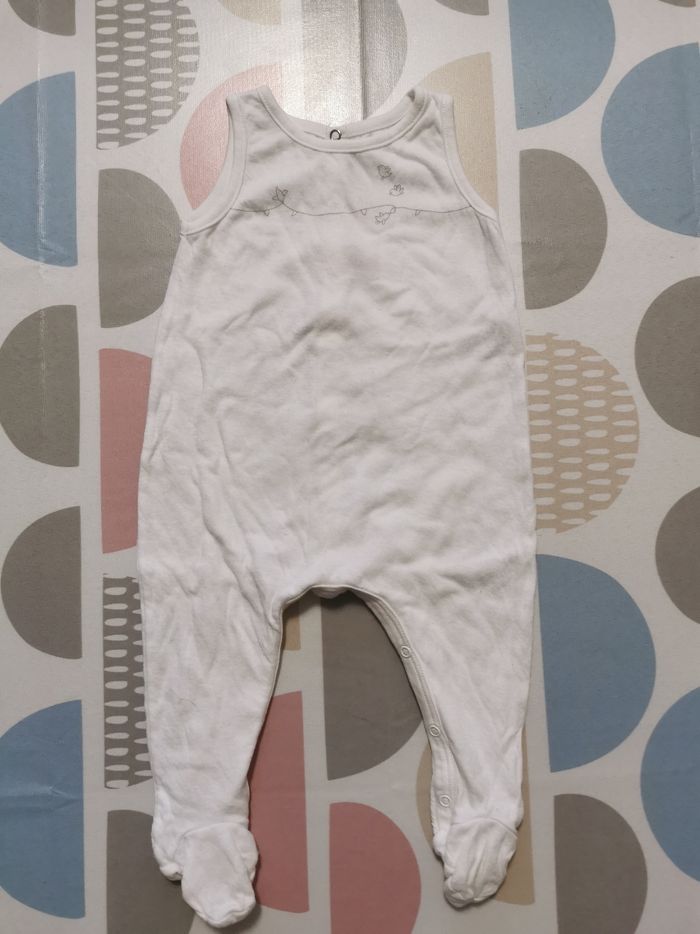Pyjama été blanc mixte fille garçon 6 mois - photo numéro 2