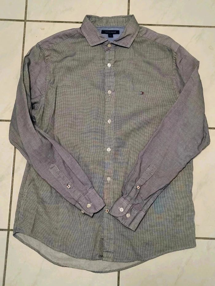 Chemise Tommy Hilfiger vintage Y2K à carreaux fins – Élégance intemporelle - photo numéro 10