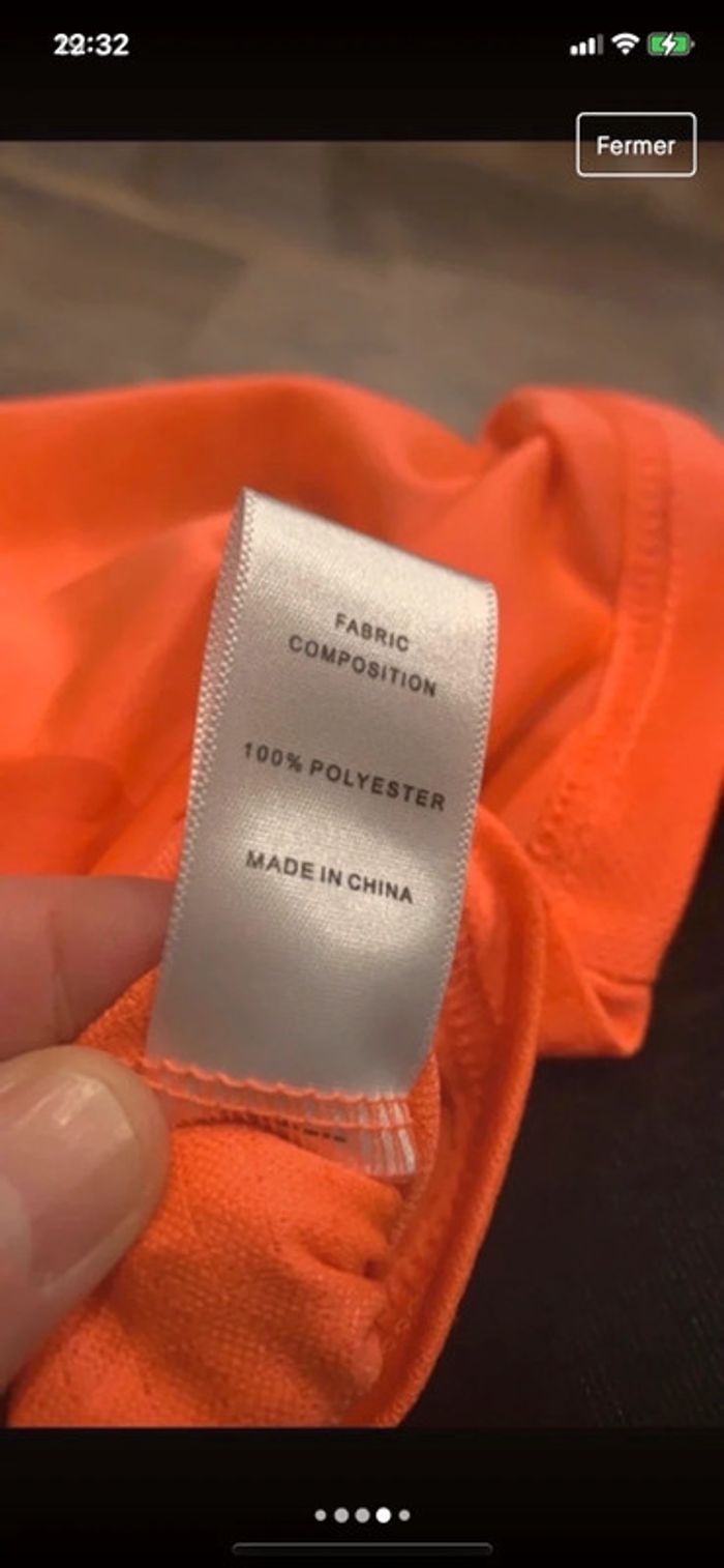 Tee-shirt Orange bi-matière - photo numéro 4