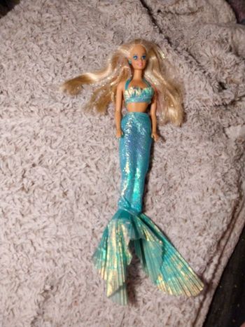 Barbie vintage sirene verte bleu turquoise