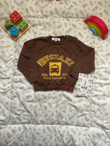 pull en laine léger marron la compagnie des petits 3 ans