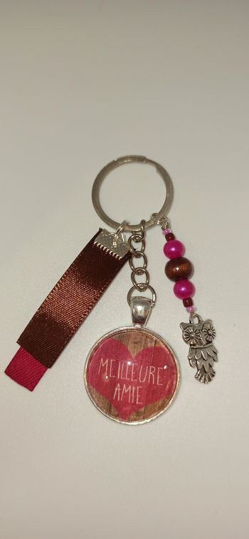 Porte cle message bijoux de sac " Meilleure amie"