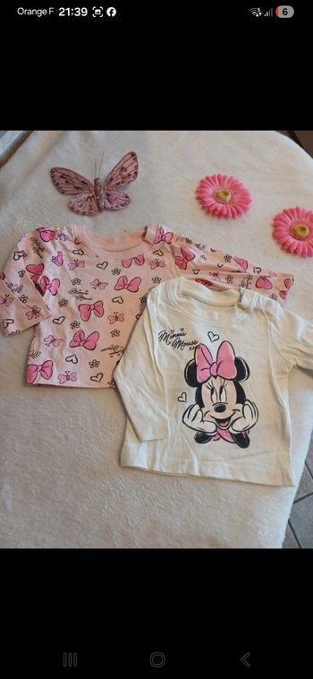 Lot de 2 t shirts bébé taille 3 mois