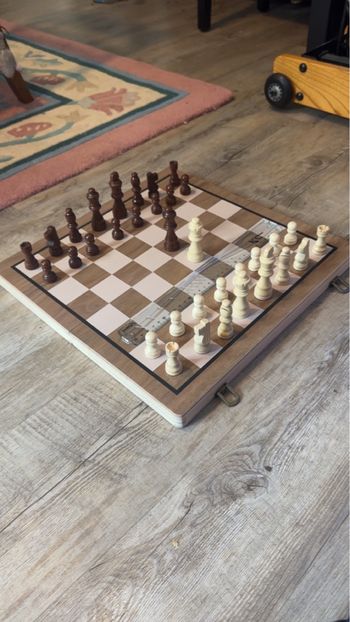 Jeu d’échecs magnétique pliable en bois – 39 cm