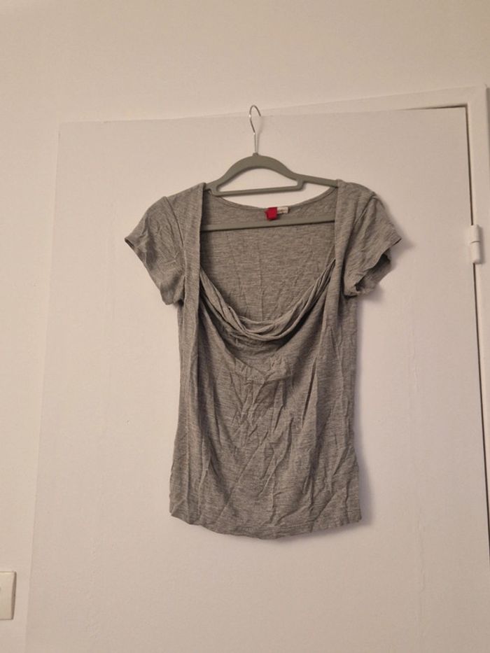 T-shirt col plongeant, 36, H&M