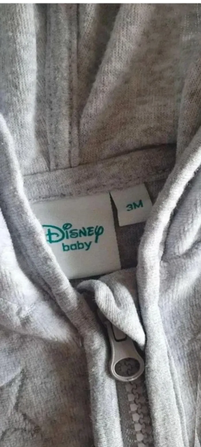 Pull zippé velours Mickey 3 mois - photo numéro 3