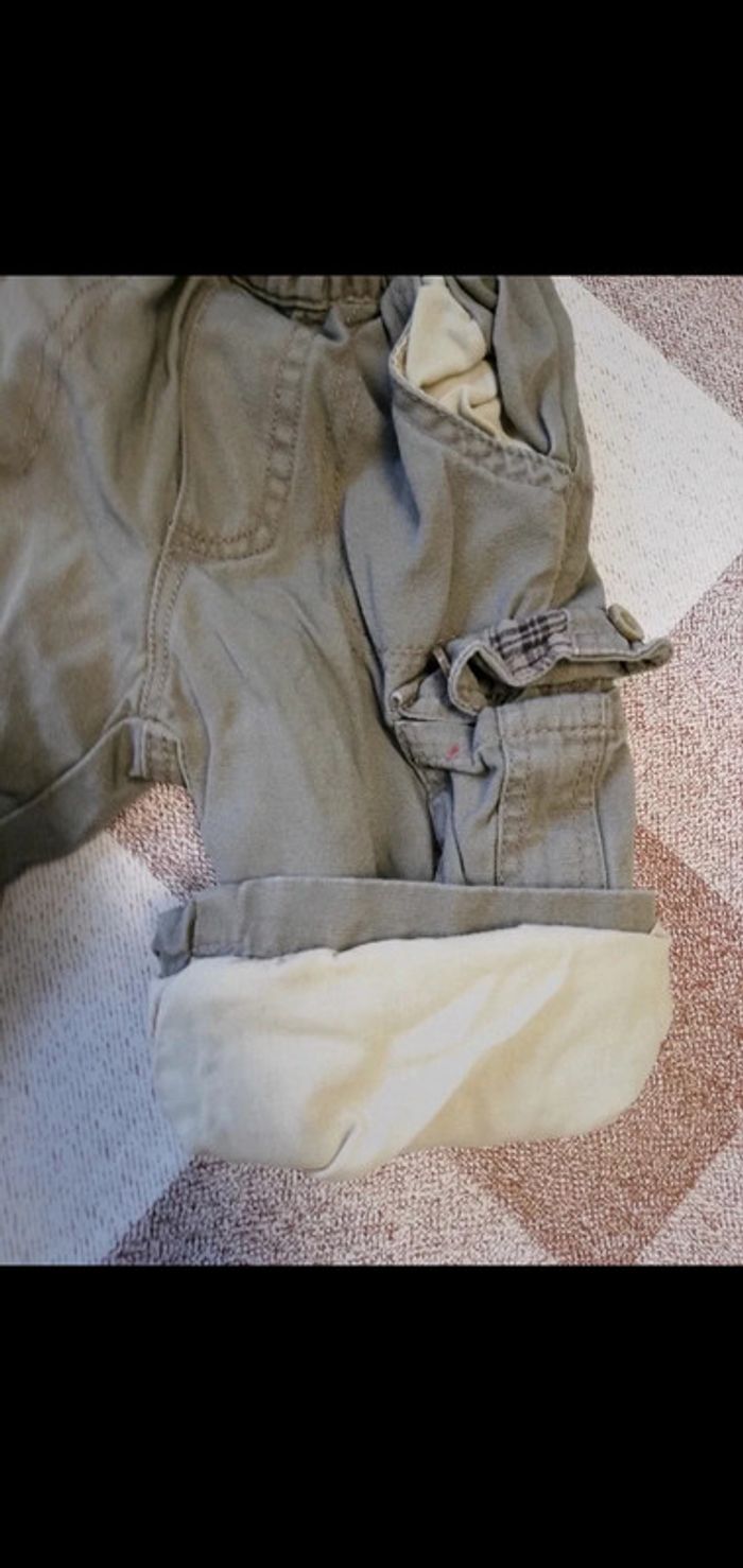 Pantalon 6 mois kaki doublé - photo numéro 2