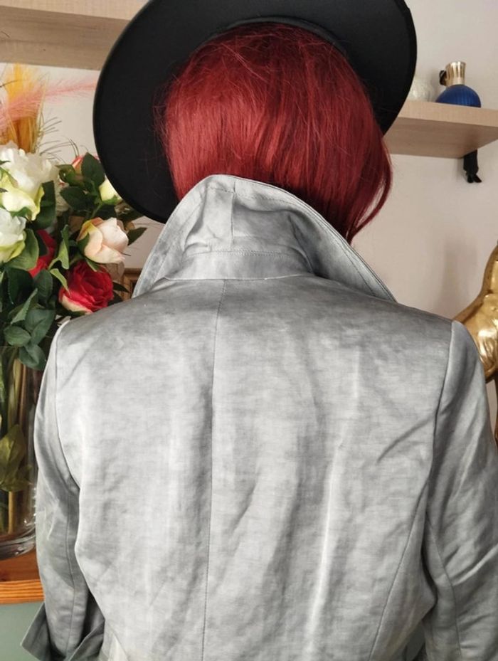 🌹 Ensemble Veste & Robe Gris Irisé Lin Antonelle T38/40🌹 - photo numéro 10