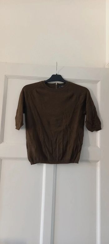 Pull t-shirt manches 3/4 Zara kaki 36