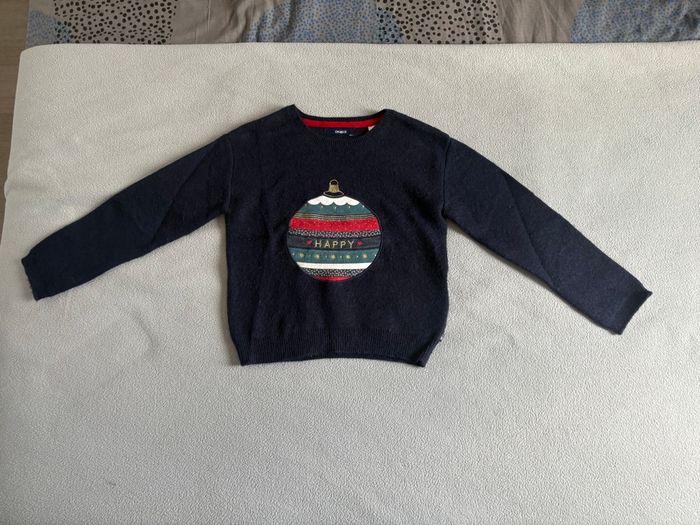 Pull Okaïdi bleu marine Noël