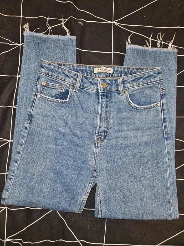 Jean taille haute effiloché bleu Primark taille 38 / M - photo numéro 4