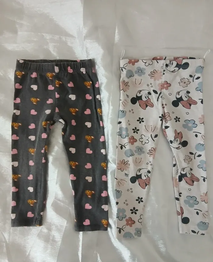 Lot de 2 leggings Bambi / Minnie 3 ans