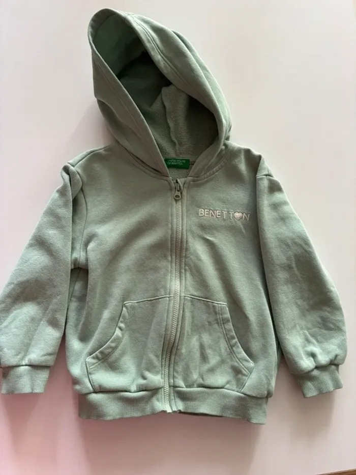 Sweat zippé à capuche 3 ans unisexe benetton