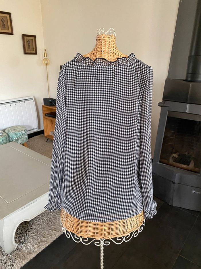 Chemise vichy noire et blanche à petits carreaux taille S / M - photo numéro 10