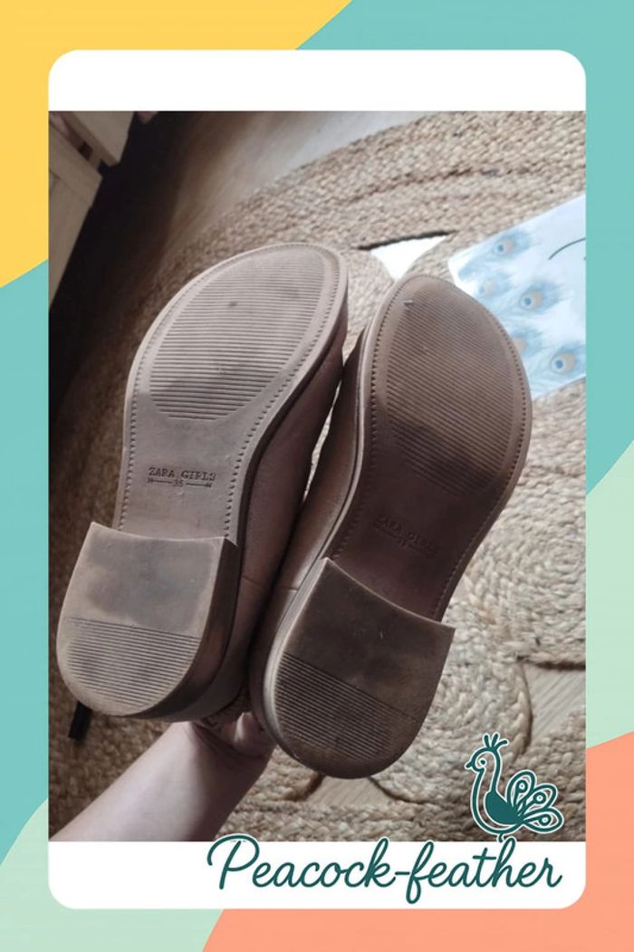Bottines beige dorées 36 zara - photo numéro 4