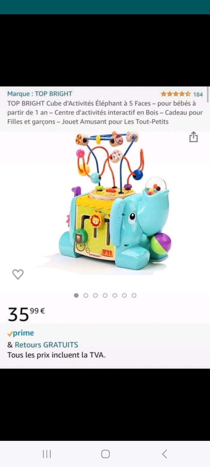 Cube Multi activités Éléphant 5 Faces- TOP BRIGHT - photo numéro 2