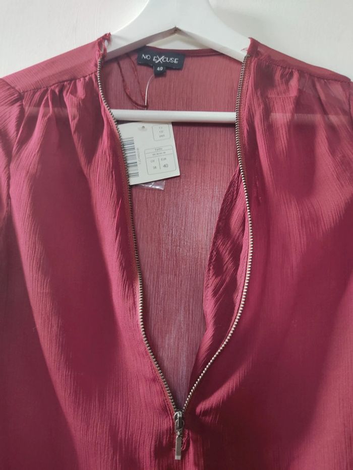 Chemise femme bordeaux 40 Neuve No Excuse La Halle - photo numéro 2