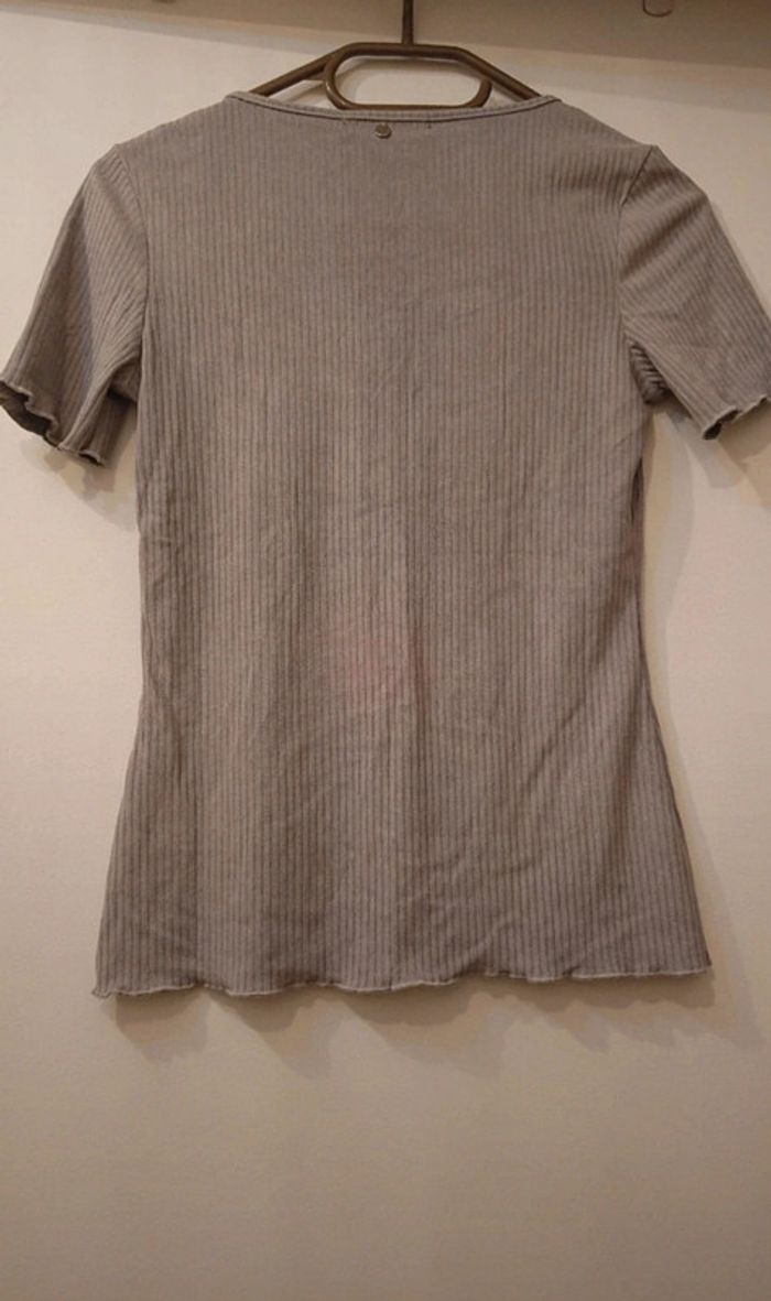 Tee shirt gris velours côtelé - photo numéro 2