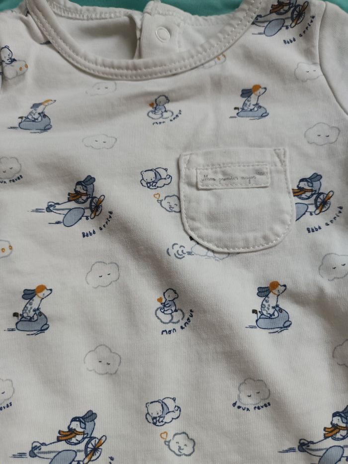 Ensemble tshirt avec body et pantalon 1 mois sergent major - photo numéro 4