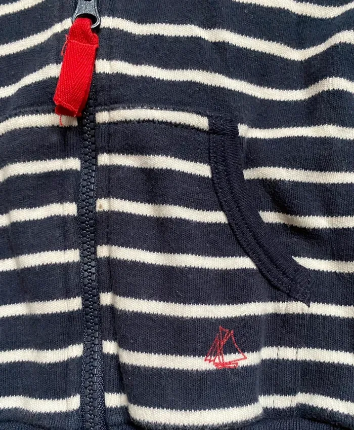 Gilet marinière petit bateau 12 mois - photo numéro 3