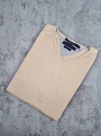 Pull col V manches courtes Tommy Hilfiger beige – Taille XL Homme